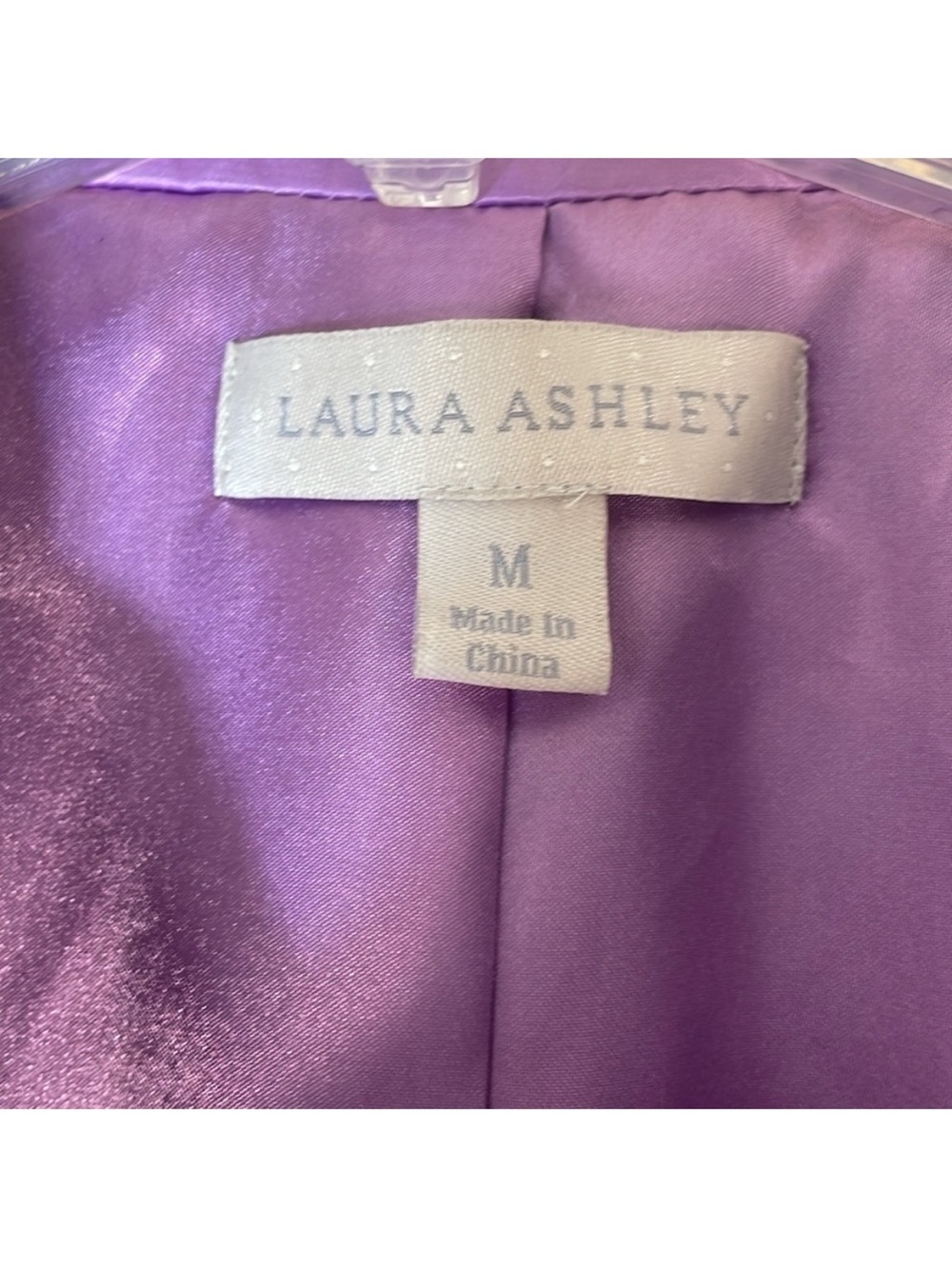 LAURA ASHLEY Palm Beach Satin Jacket in African Violet. M. NWT. $128! - Picture 3 of 12